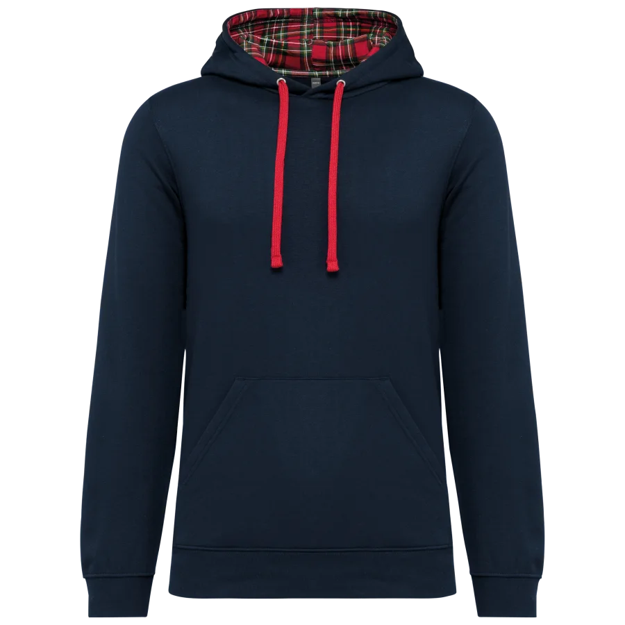 Sweat-shirt à capuche contrastée à motifs unisexe