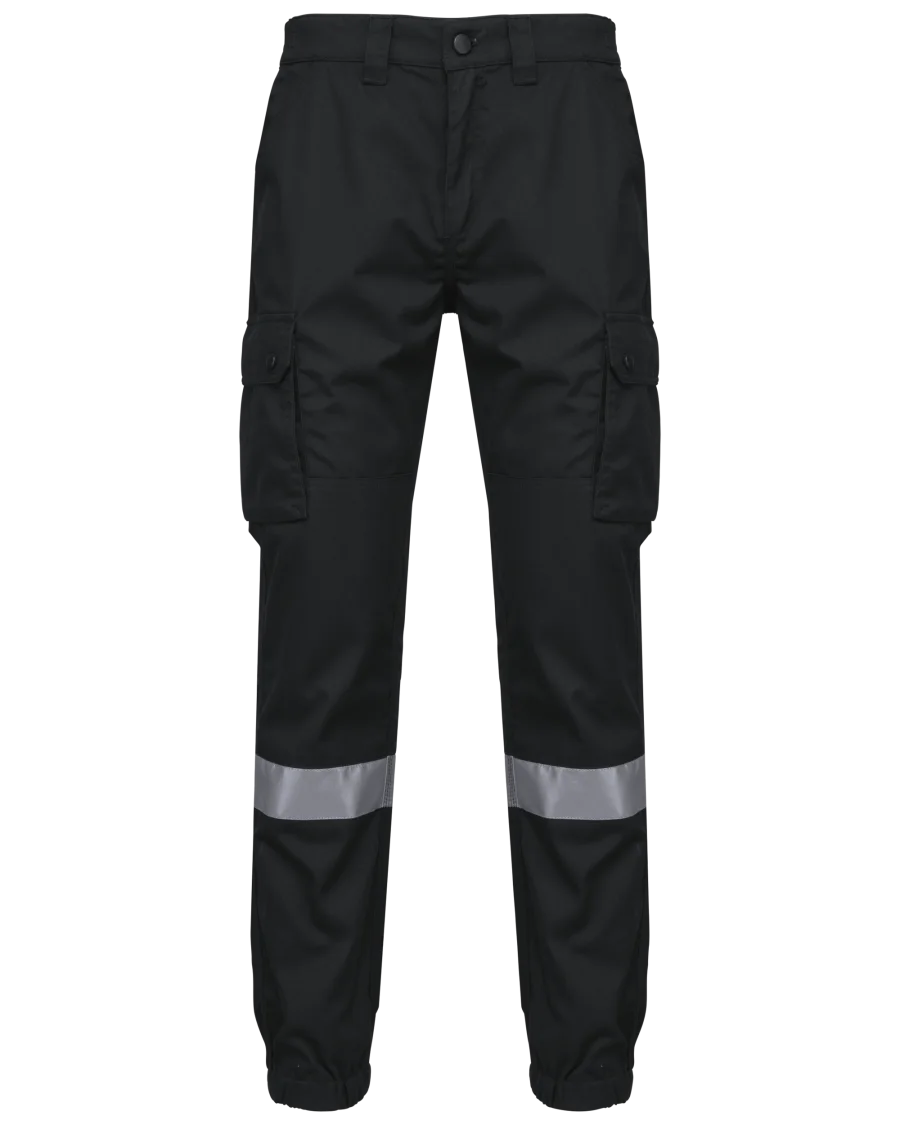Pantalon cargo unisexe avec bas élastiqué et bande réfléchissante