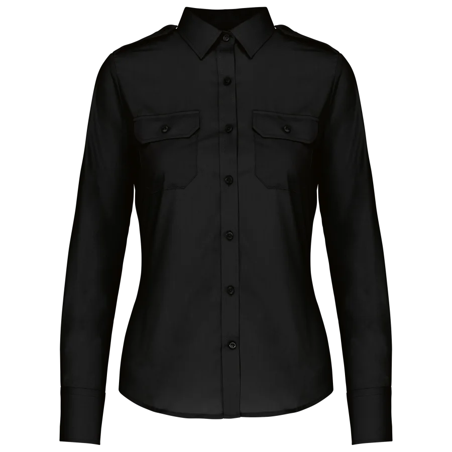 Chemise pilote manches longues femme