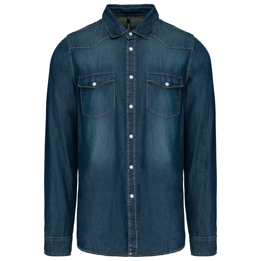 Chemise denim manches longues