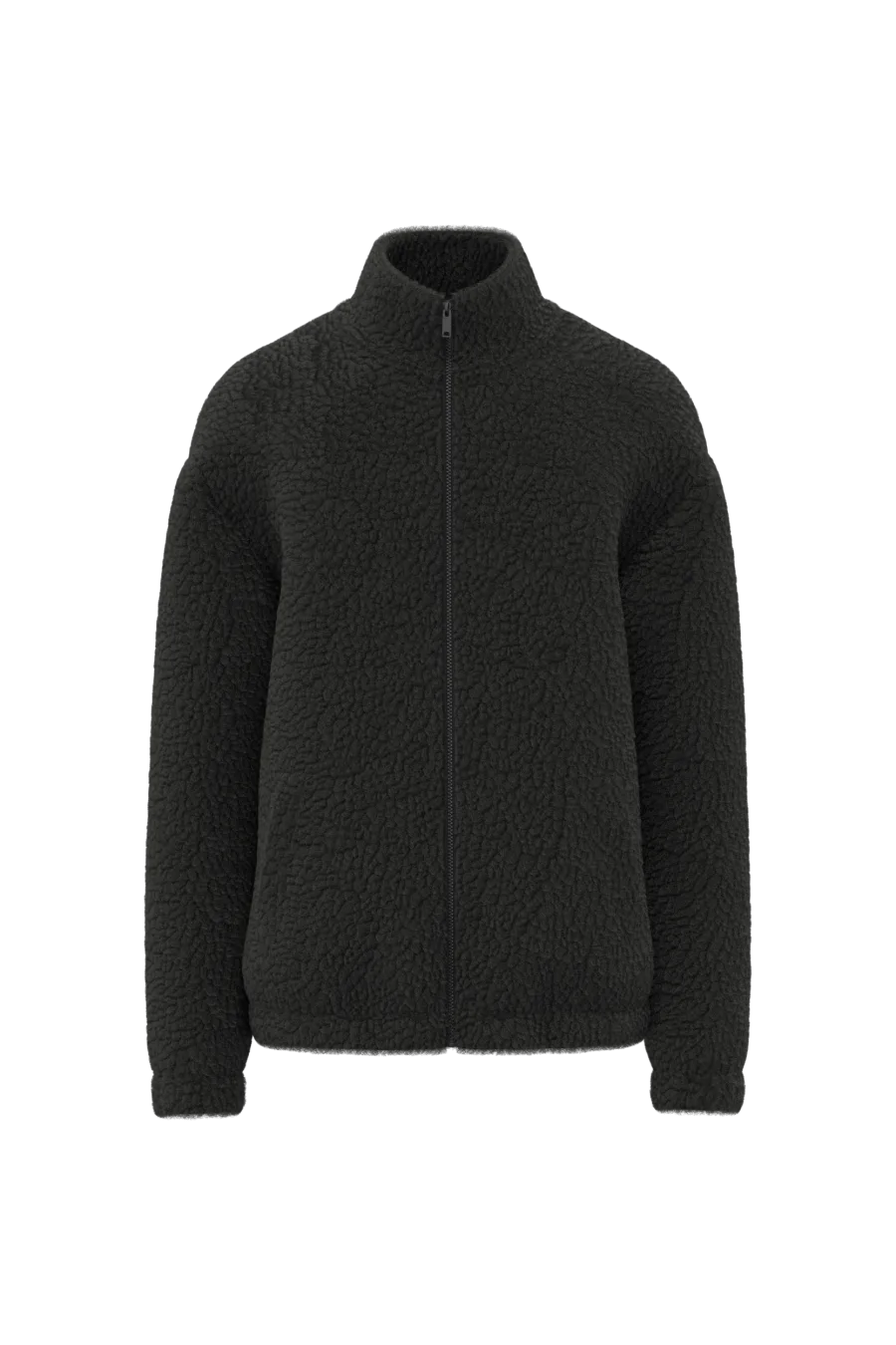 Sweat-shirt zippé à épaules tombantes en sherpa unisexe