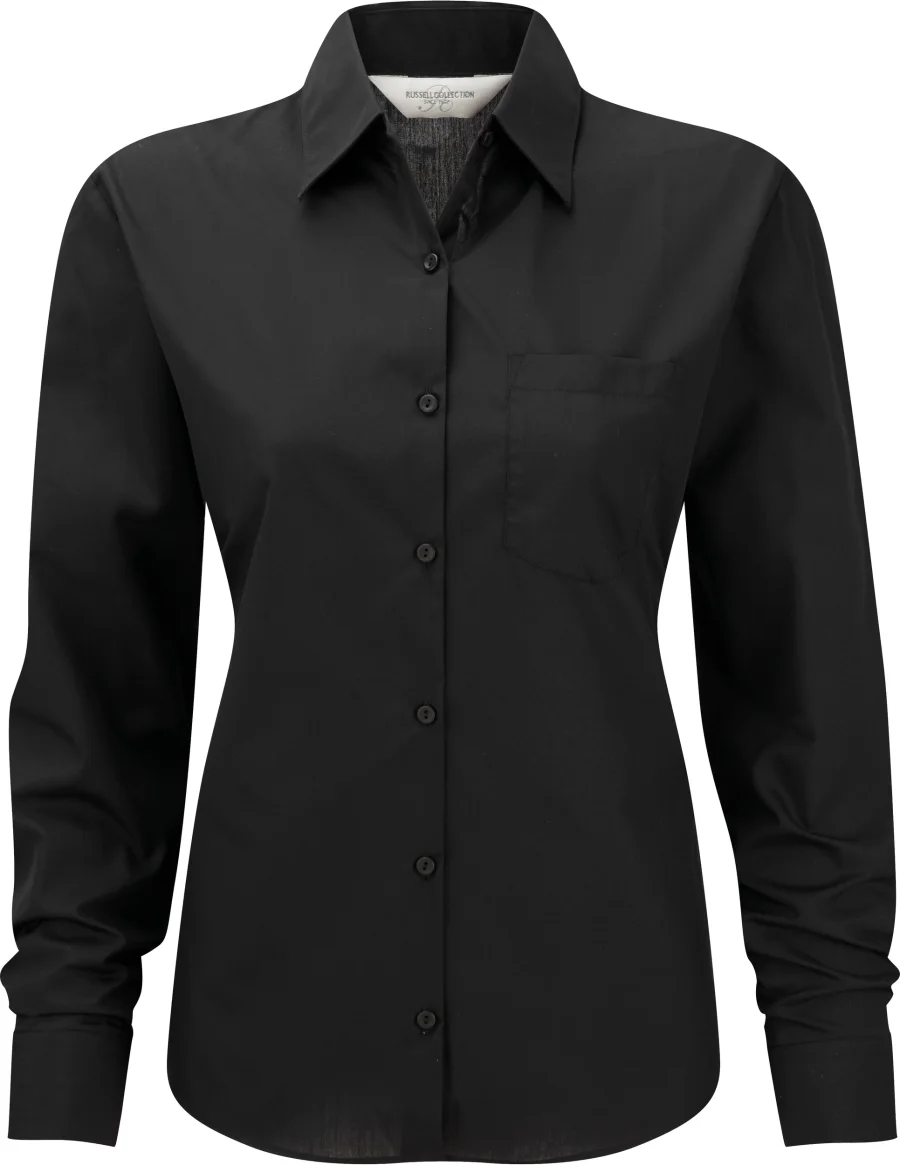 Chemise femme popeline polycoton manches longues