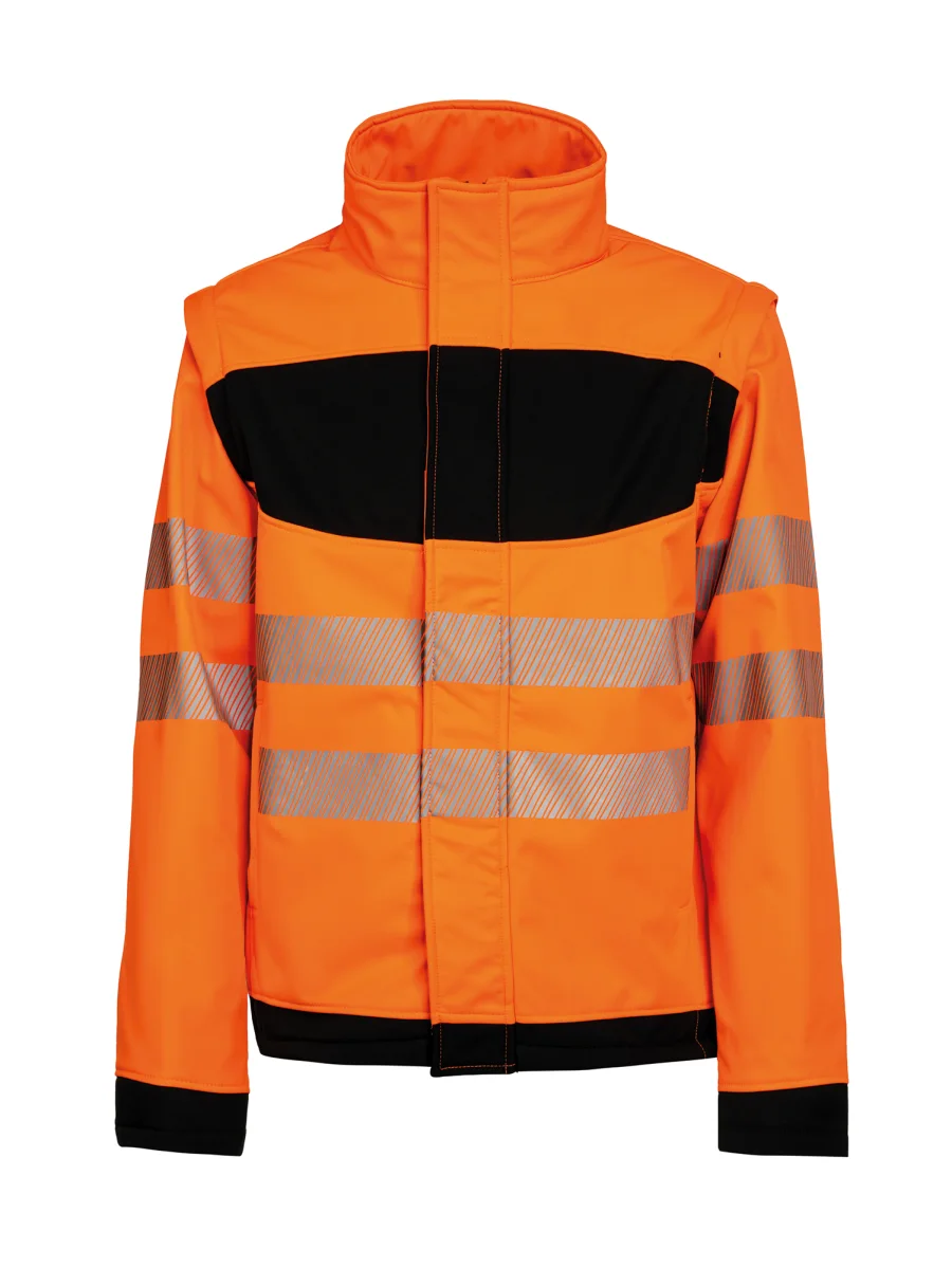 Hi-Vis Veste Softshell avec poitrine noire