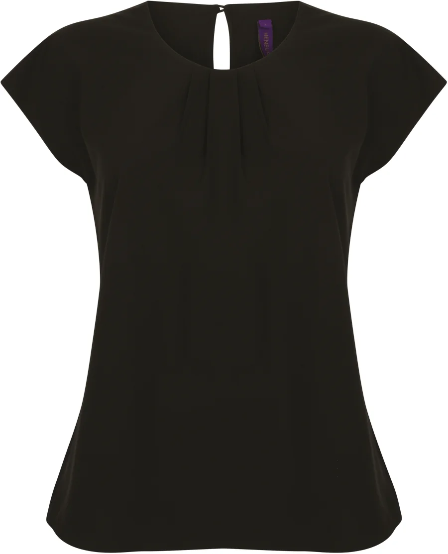 Top col plissé femme