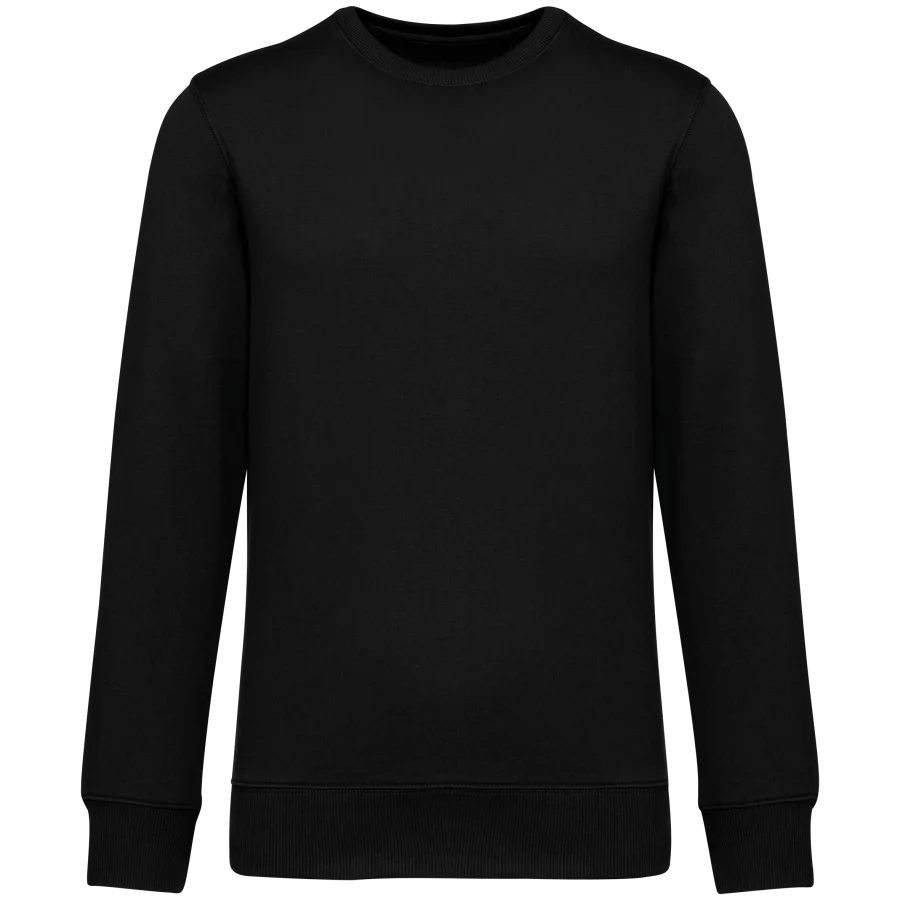 Sweat-shirt écoresponsable à col rond à épaules tombantes French Terry unisexe coloris Black