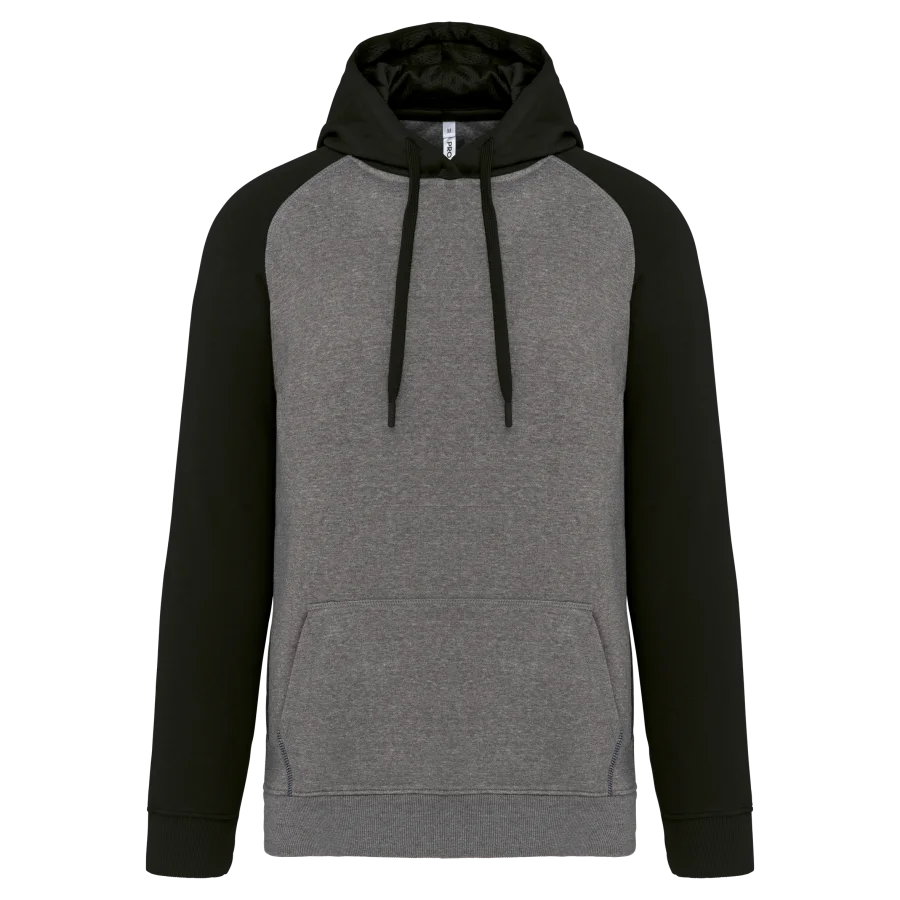 Sweat-shirt à capuche bicolore unisexe
