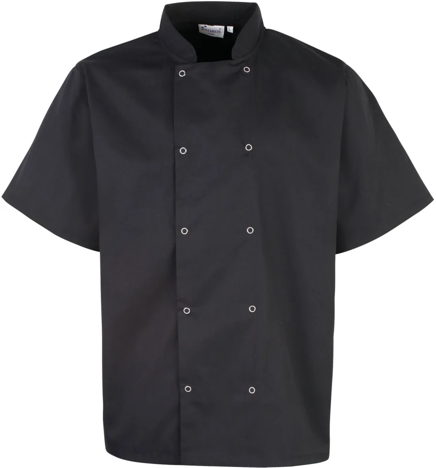 Veste de cuisine manches courtes à boutons pression