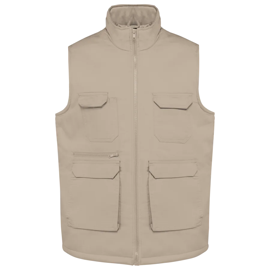 Gilet polycoton multipoches rembourré unisexe