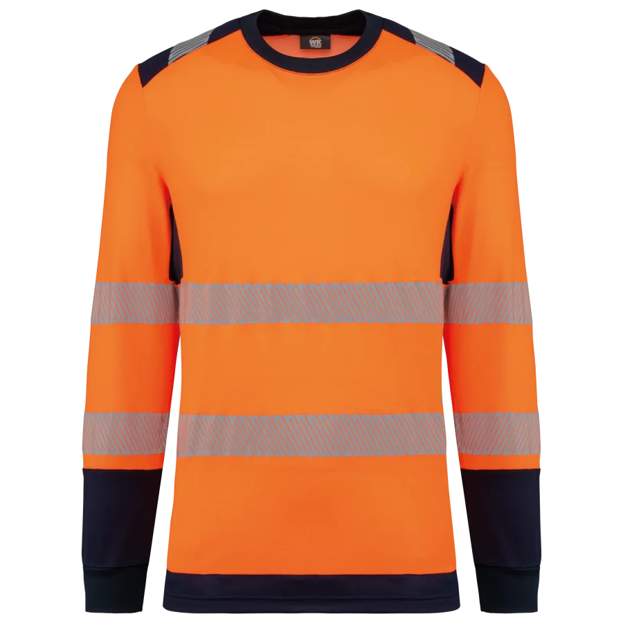 T-shirt de sécurité recyclé col rond manches longues unisexe