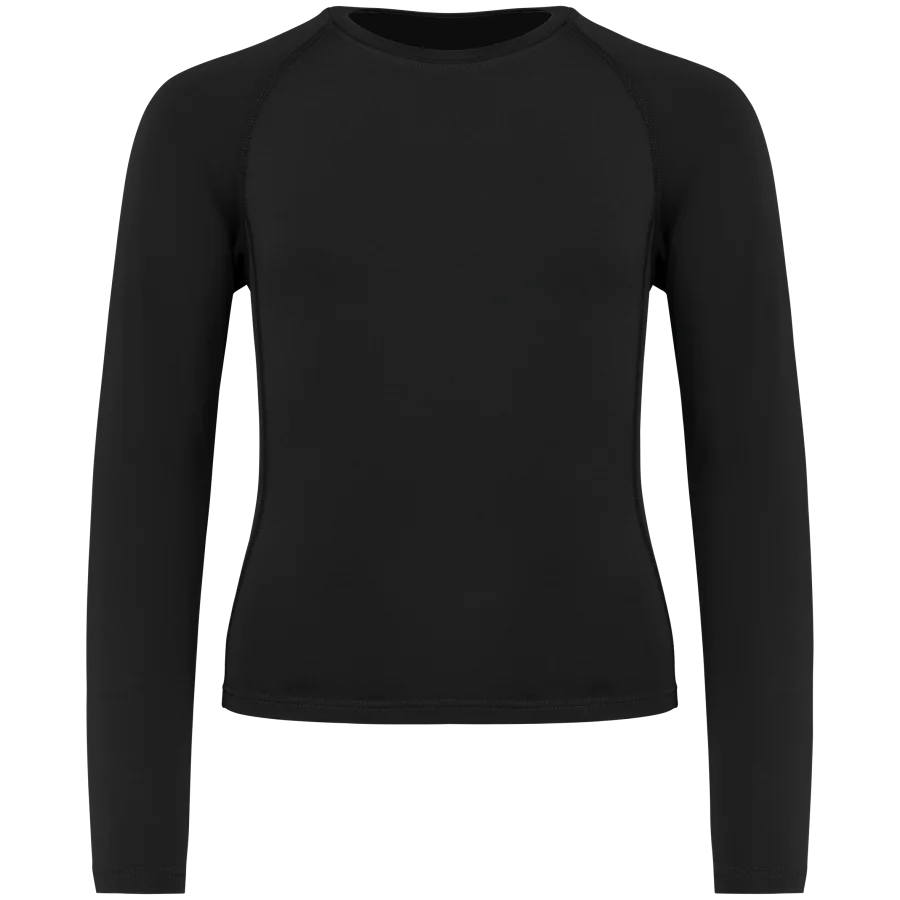 T-shirt double peau sport manches longues enfant coloris Black