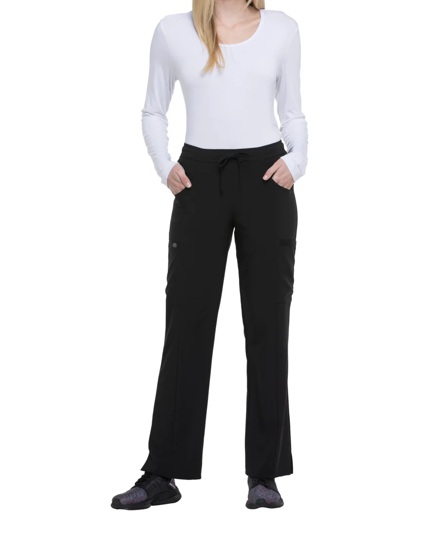 Pantalon à taille mi-haute avec cordon de serrage pour femme