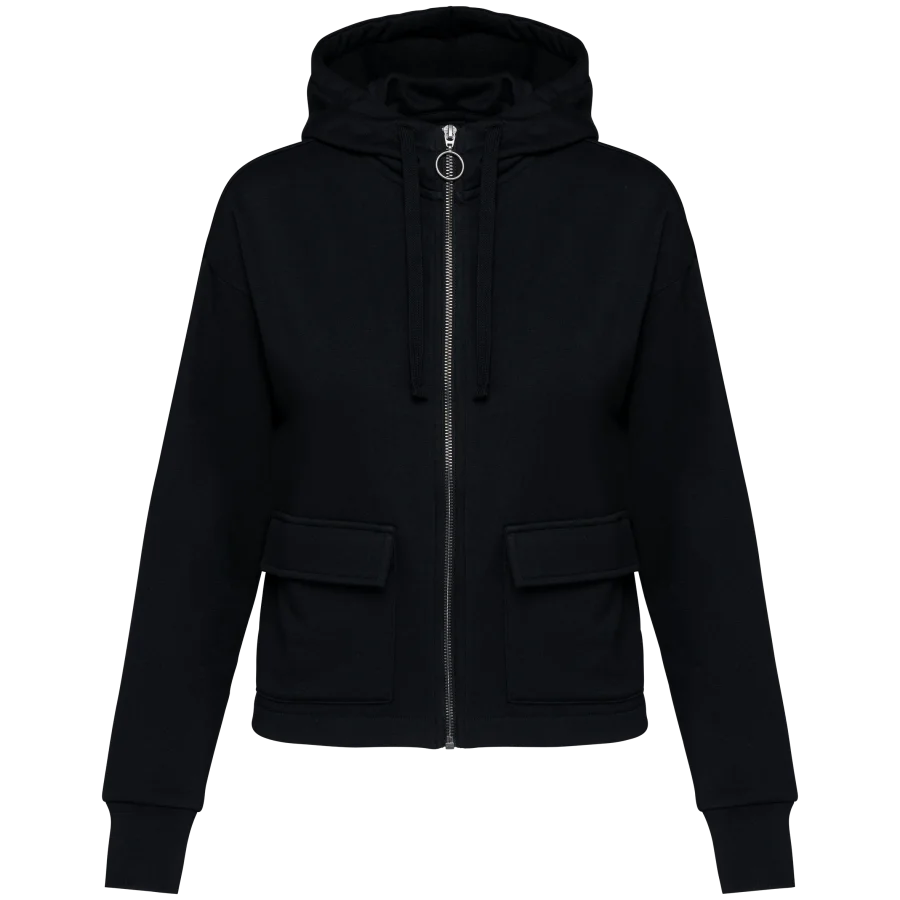 Sweat-shirt écoresponsable zippé à capuche French Terry femme