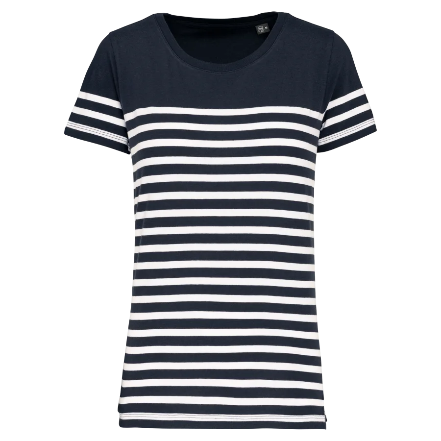 T-shirt marin col rond Bio femme