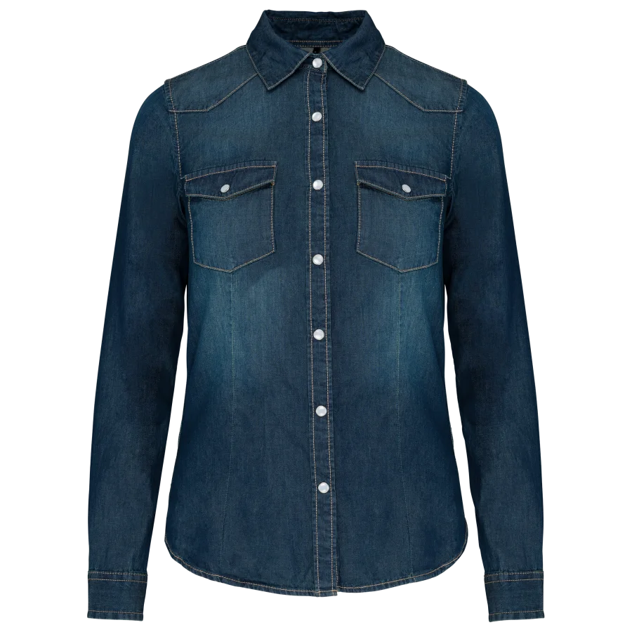 Chemise denim manches longues femme