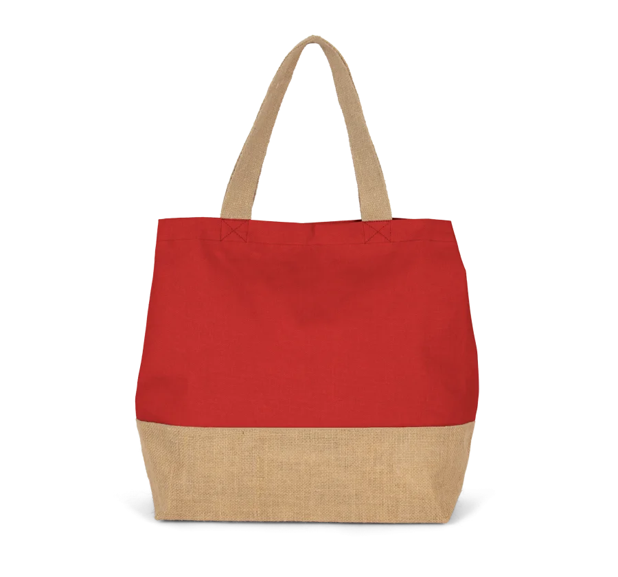 Sac shopping en toiles de coton et jute