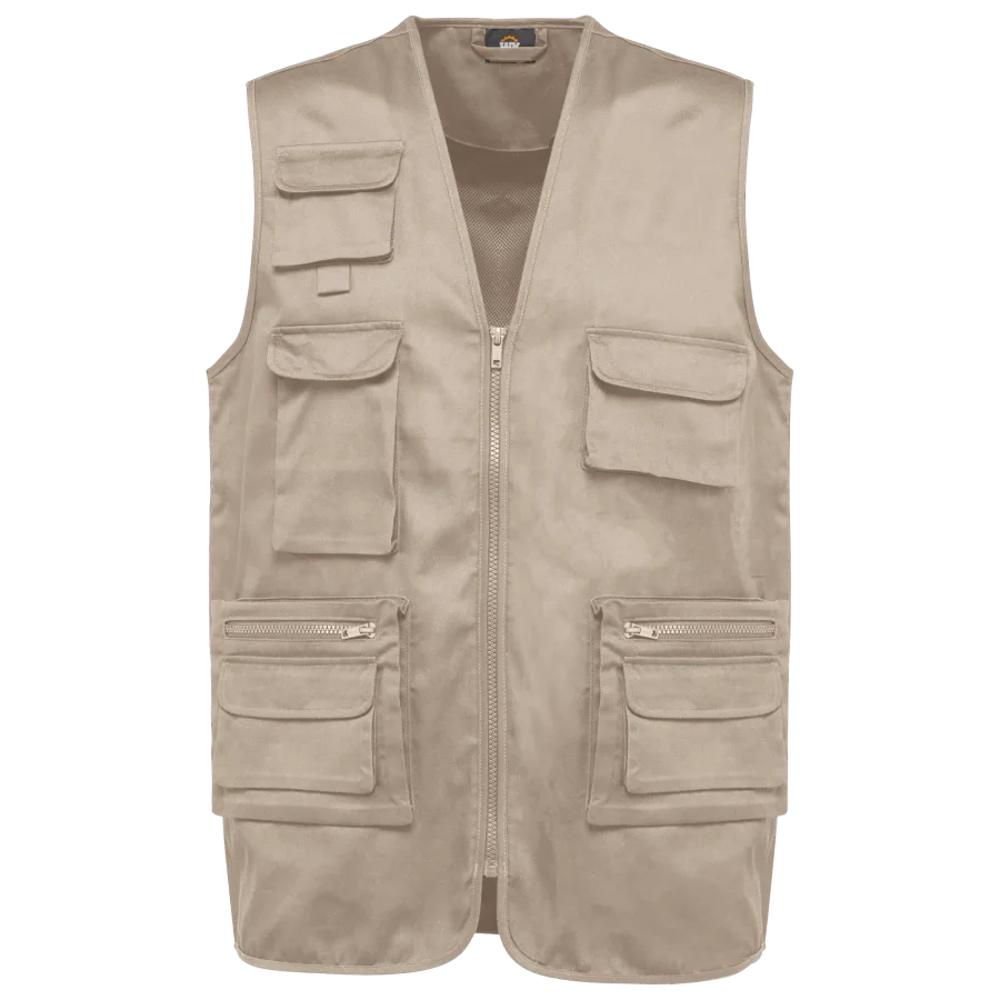 Gilet polycoton multipoches doublé unisexe