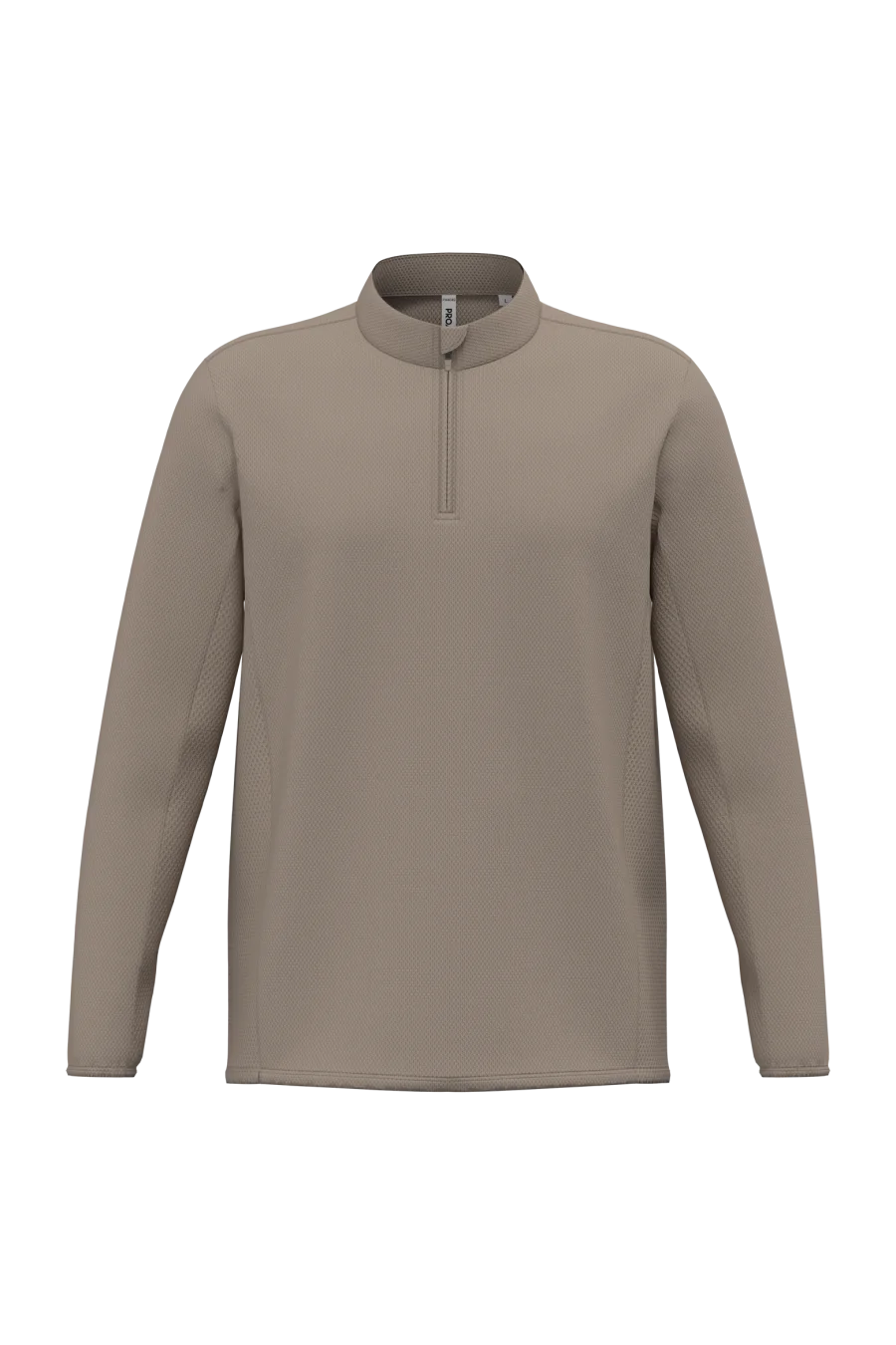 T-shirt outdoor col 1/4 zip manches longues unisexe coloris Sand