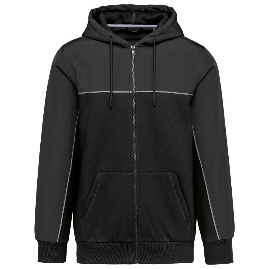 Veste molleton bicolore zippée à capuche écoresponsable unisexe