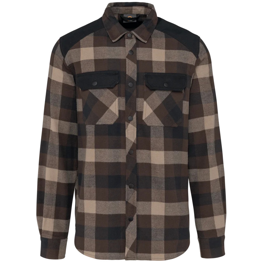 Chemise à carreaux avec poches homme coloris Chocolate / Dark Beige Checked / Black