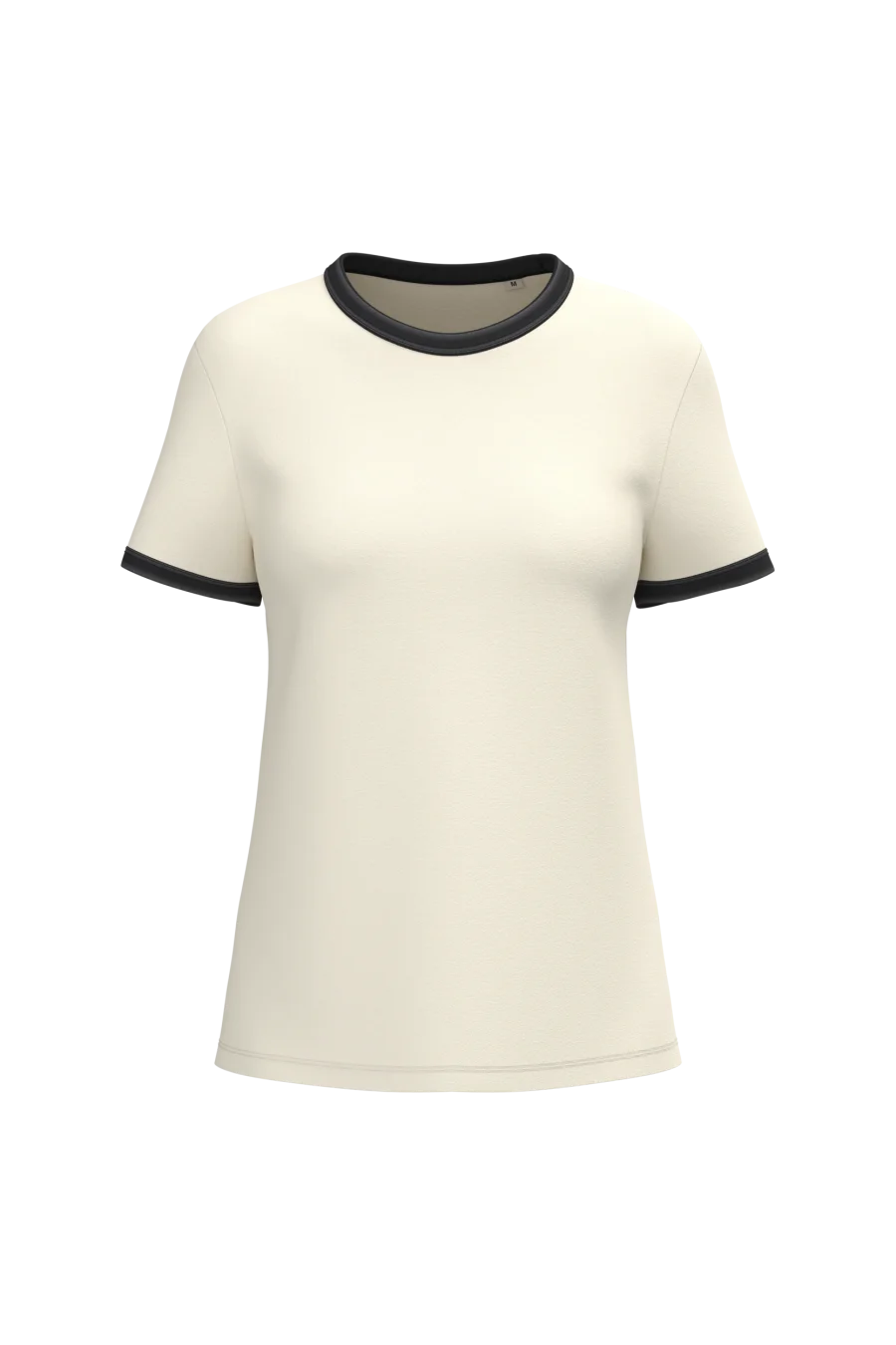 T-shirt ringer écoresponsable à bords contrastés effet délavé femme