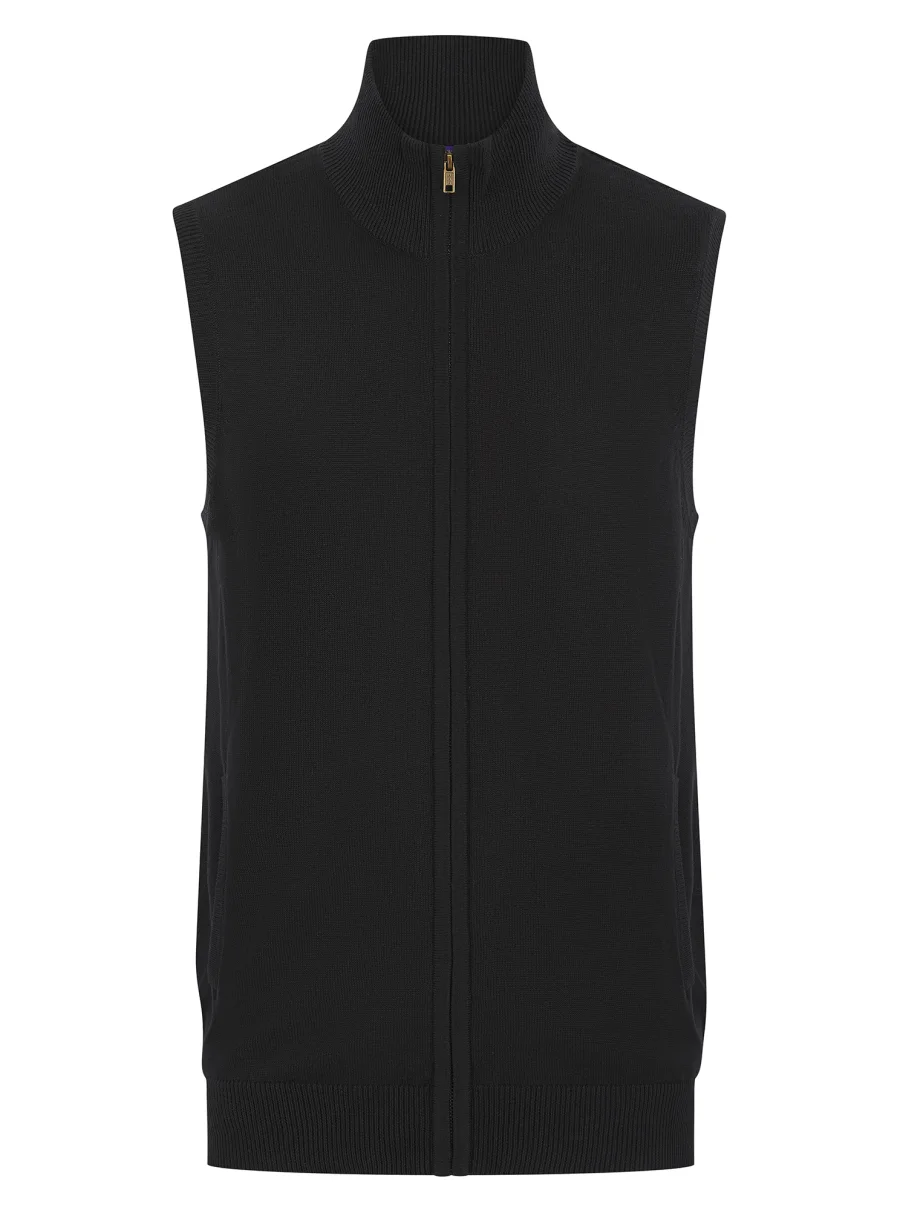 Pull zippé sans manches pour homme