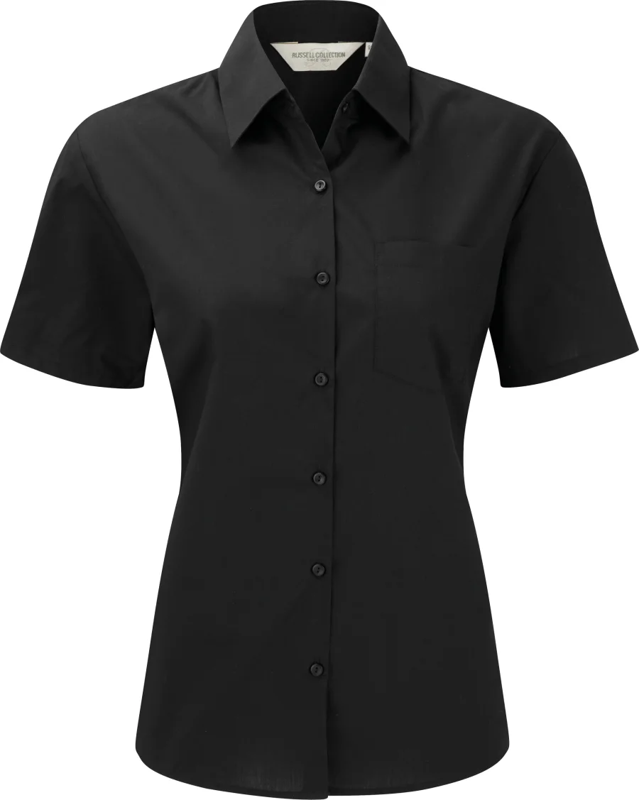 Chemise femme popeline polycoton manches courtes
