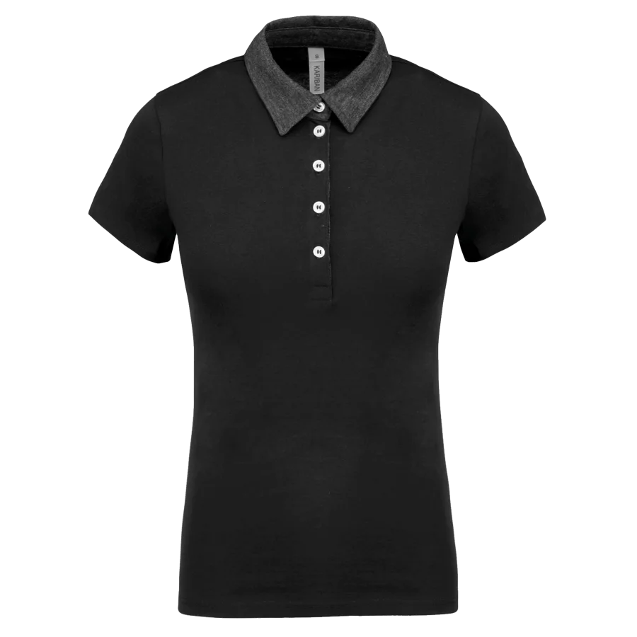 Polo jersey bicolore femme